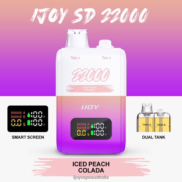 iJOY SD 22000 Disposable NN8BL155 - iJOY Vape Price Iced Peach Colada